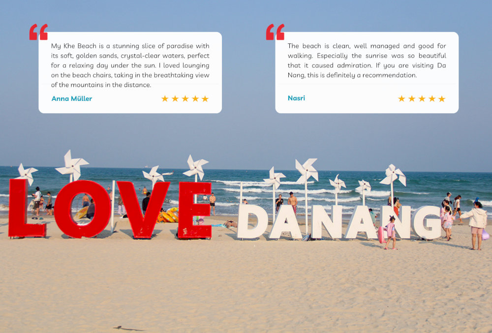 International visitors always adore My Khe Beach and often praise it with kind words 